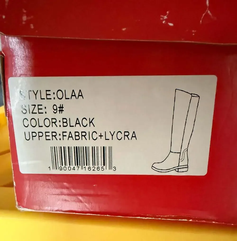 Women's Black Suede Over The Knee Stretch Boots